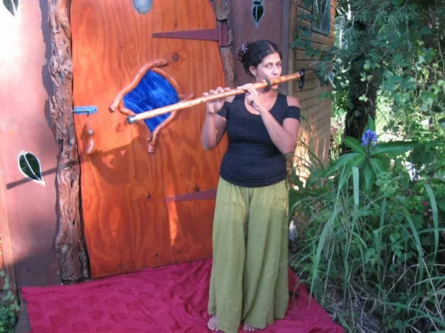 Bamboo Walking Stick Flute ( Native American ) in A