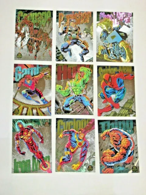 1994 Marvel Universe Series 5 Silver Powerblast Insert 9 Card Set Power Blast