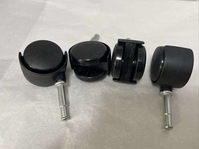 Vintage NIP Swivel Light Duty Furniture Black Plastic Casters