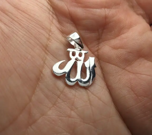 Small Size Allah Pendant (2cmx1.8cm) 925 Sterling Silver  Muslim Islam Eid 681
