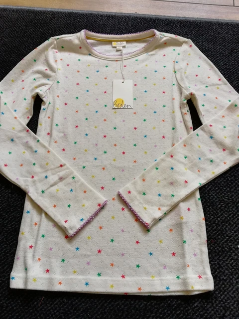 Top a maniche lunghe Mini Boden per bambina Cream Stars Supersoft, taglia 8-9 anni