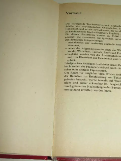 2 x DDR Taschenwörterbuch Deutsch - Englisch / Englisch- Deutsch Kunstleder 1987 3
