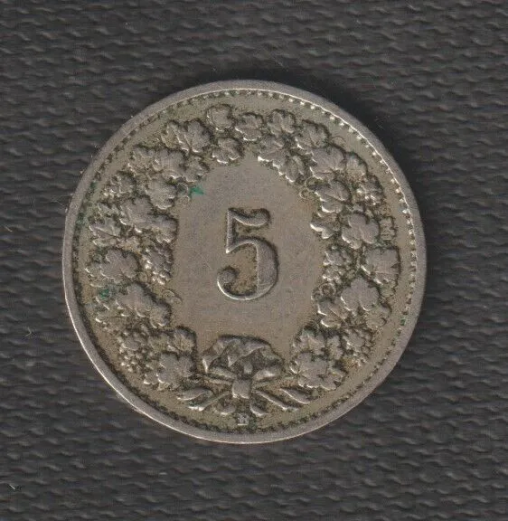 Switzerland Coins-5 Rappen 1919 Circulated