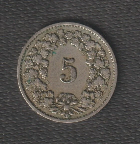 Switzerland Coins-5 Rappen 1919 Circulated