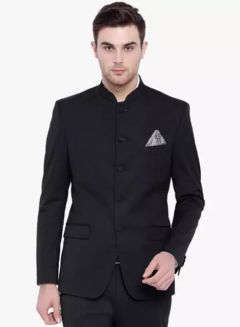 Men Black Suits 2 Piece Designer Jodhpuri Wedding Dinner Suits(Coat+Pants)