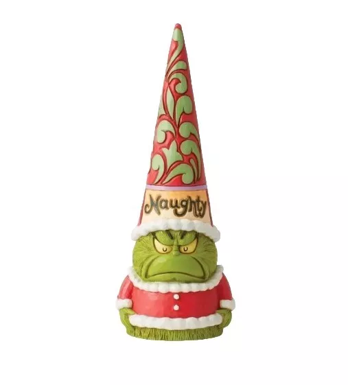New Jim Shore NAUGHTY NICE GNOME GRINCH Figurine Two Sided 6012704
