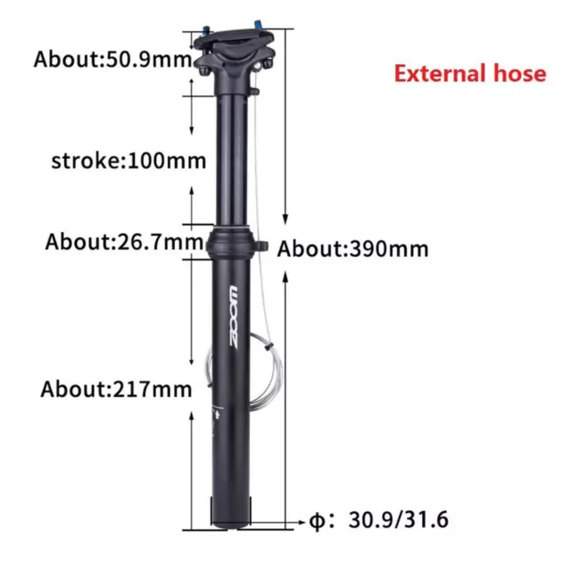 30.9/31.6mm Bike Dropper Seatpost Remote Seat Post External Cable