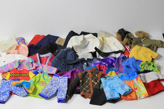 Vintage Barbie Ken Lot Clothes Jacket Pants Shirt Sweater Swim Shorts Top