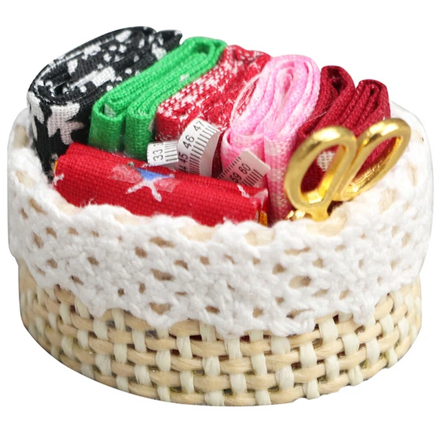 Interesting Miniature Model Sewing Basket House Decor Accessories Child Suite