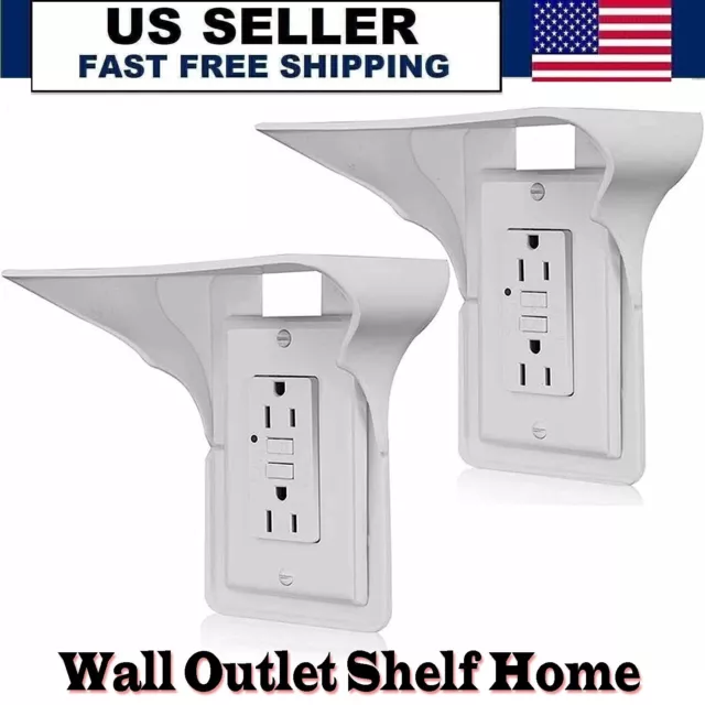 2Pack Power Perch Socket Outlet Shelf - Smart Home Essentials Bathroom Organizer