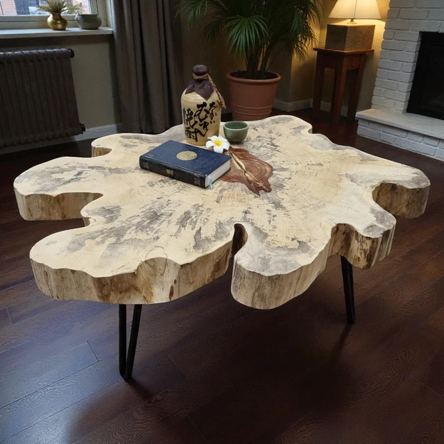 FineBuy Table Basse Bois Massif Acacia Table de Salon 110 x 40 x 60 cm