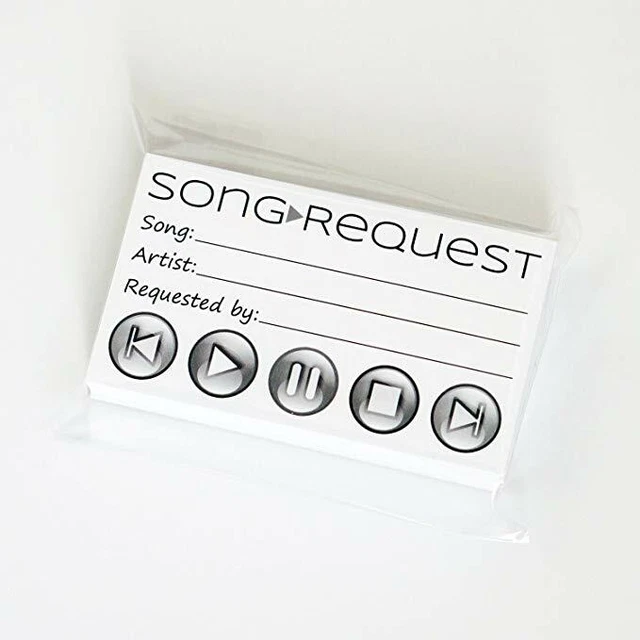 KARAOKE SONG REQUEST Slips - 1200 SLIPS - FREE NEXT DAY FAST DELIVERY £ ...