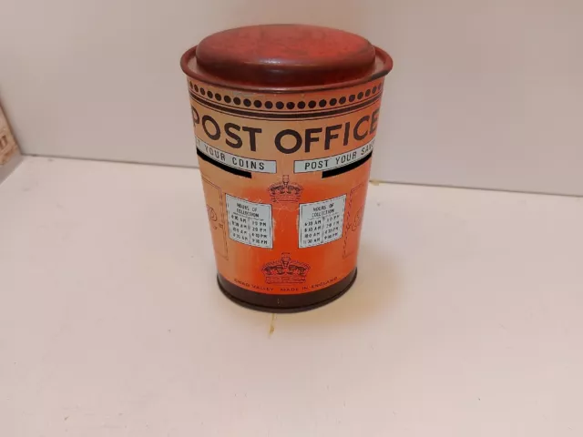 CHAD VALLEY Money Box POST OFFICE LETTER BOX SAVINGS TIN UNUSED UNOPENED