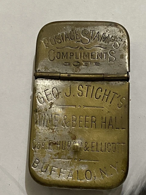 Vtg Geo. J. Sticht’s wine & beer hall e huron & Elliott buffalo NY match safe Vtg Geo. J. Sticht’s wine & beer hall e huron & Elliott buffalo NY match safe