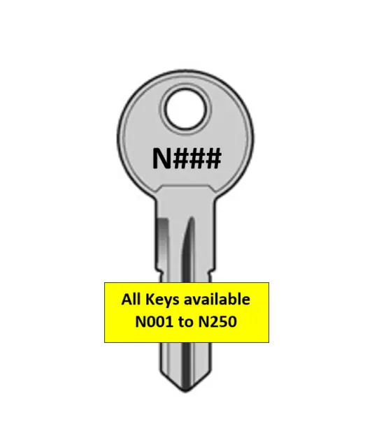 Key Fits Thule Roof Rack or Pod - N001 to N250 - FREE POST