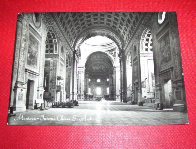 Cartolina Mantova - Interno Chiesa S. Andrea 1956