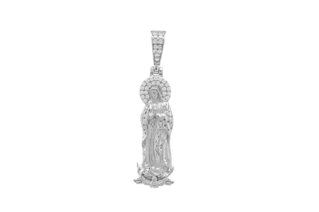 925 Sterling Silver Our Lady Of Guadalupe Pendant  Blessed Virgin  Mary  Charm