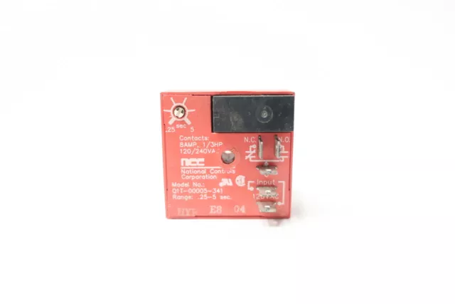 Ncc Q1T-00005-341 Time Delay Relay .25-5sec 120/240v-ac