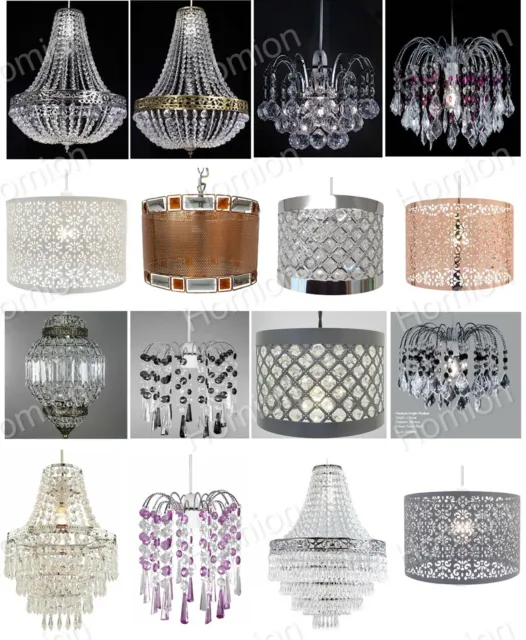 Modern Chandelier Ceiling Light Shades Acrylic Crystal Droplet Pendant Lampshade 2