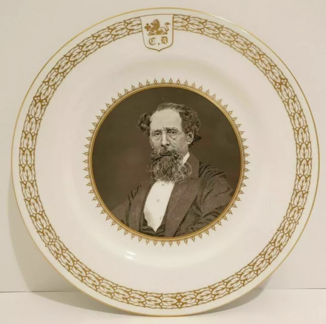 Highly Decorative Spode Plate Charles Dickens Centenary Limited Edition w Stand