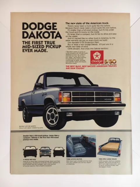 Dodge Dakota 1986 Vintage Print Ad 8x11 Inches Wall Decor