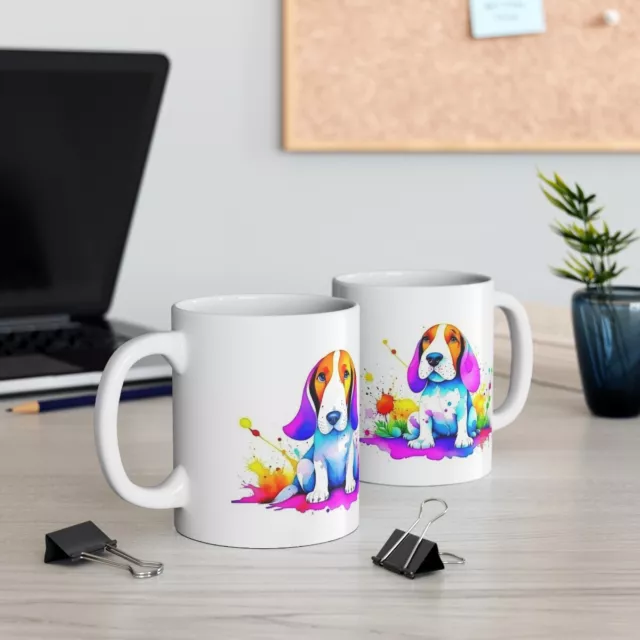 Cute Basset Hound, Birthday Best Gift, Ceramic Mug 11oz