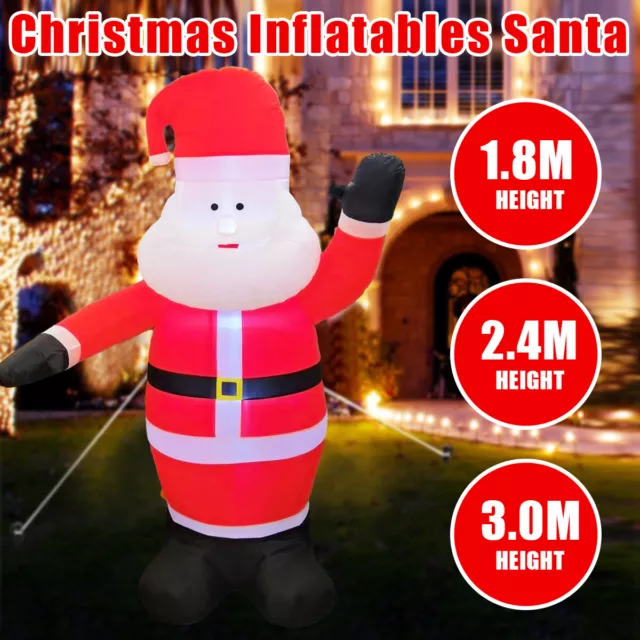 3M Christmas LED Inflatable Santa Claus Decorations Outdoor Xmas Lights Party