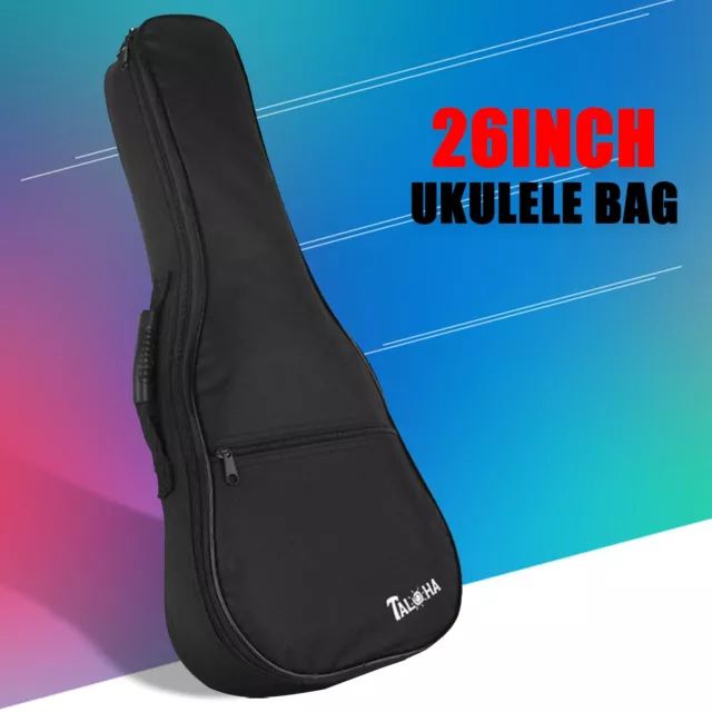 26 Inch Tenor Gig Bag Case for Ukulele Uke Acoustic Guitar Double Strap W/Tuner 3