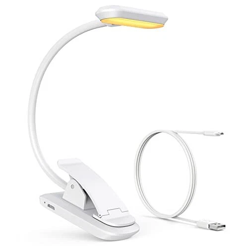 Rechargeable Clip on Book Light, Kids Reading Light for Bed, Book Light for