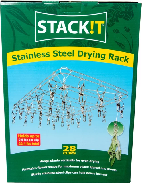 Stackit Stainless Steel 28 Clip Herb Drying Rack