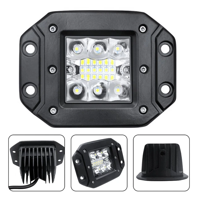 LED INONDATIONS Carre Lampe De Travail Route 12v/24v Camion 4x4 Bateau Jeep SUV Lampe (2 Paquet