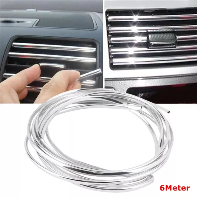 6 Meter Car Door Edge Chrome Moulding Trim Strip Scratch Guard Protector Silver