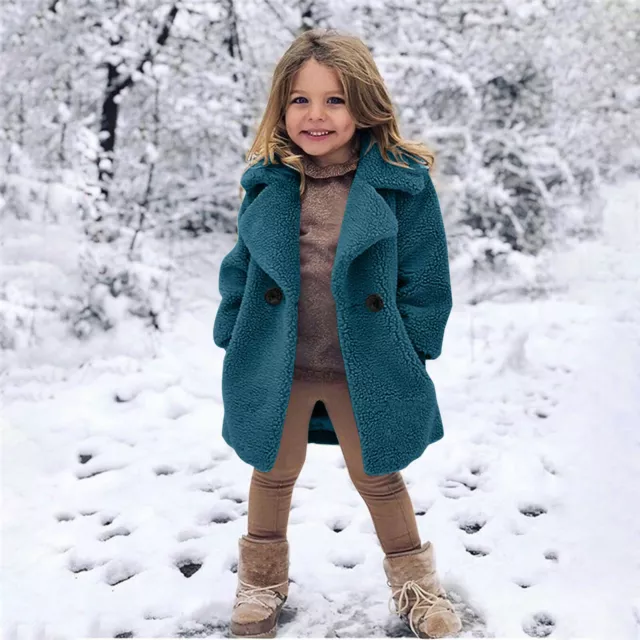 Giacca cappotto spesso cappotto invernale antivento bambina pile caldo outwear 5