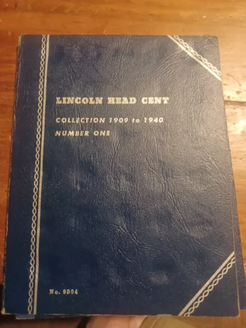 Circulated 1909 - 1940 Lincoln Head Cents Pennies 54 Coins Partial Set w/ Album
