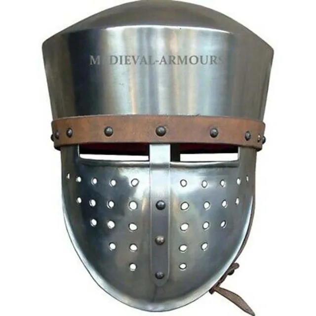 Medieval Helmet Armor Functional Crusader larp SCA Knight Battle helmet replica