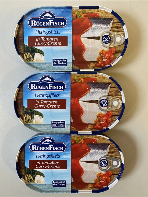 3x filetto di aringhe di pesce rana in pomodori - crema al curry 19,83 €/kg