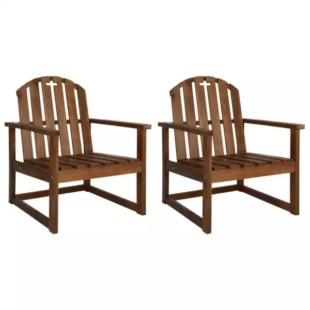 1/2x Solid Acacia Wood Garden Sofa Chairs Lounge Seat Outdoor Furniture vidaXL