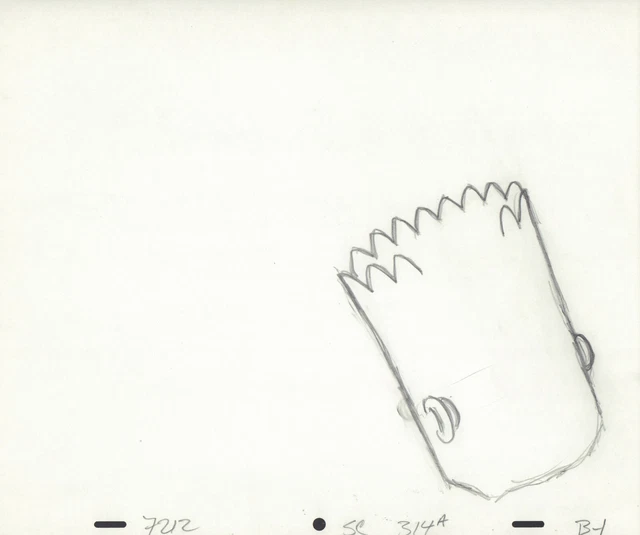 The Simpsons Pencil Animation Art - Bart Back of Head B-1