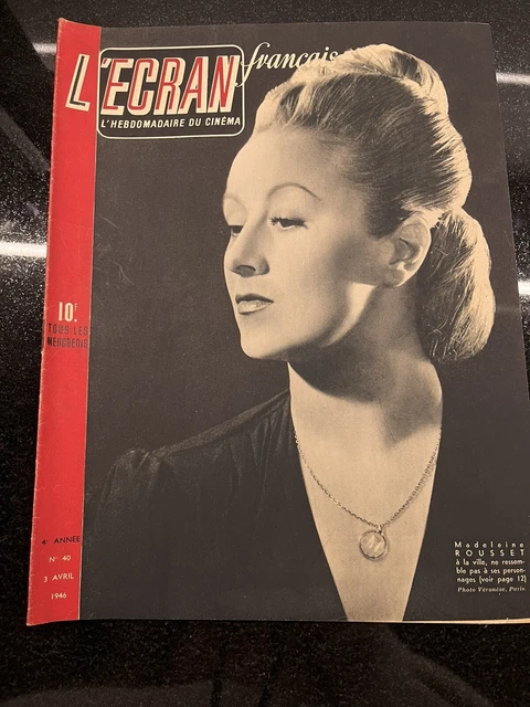 Mads Rousset L'ÉCRAN FRANÇAIS n°40-Madeleine ROUSSET & Charles BOYER EUR 6,00 ...