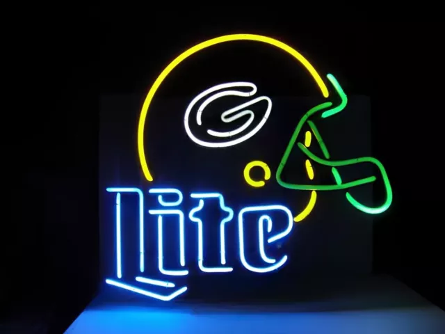Green Bay Packers Helmet Lite Acrylic 20"x16" Neon Light Sign Lamp Beer Decor