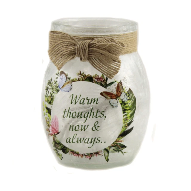 Stony Creek Good Health Garden Pre-Lit Jar Round Jar Ribbon Bow Grr0280 Warm