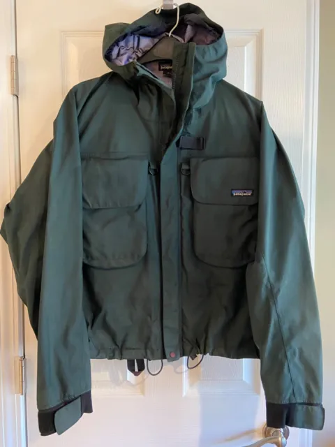 VINTAGE PATAGONIA Wading Sst Fly Fishing Deep Wade Green Hooded Jacket Size  LG $299.95 - PicClick