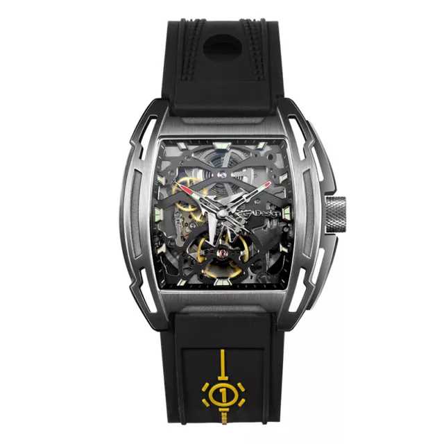 CIGA Design Z Series Aircraft Automatico Scheletrato Nero Zaffiro Orologio Uomo