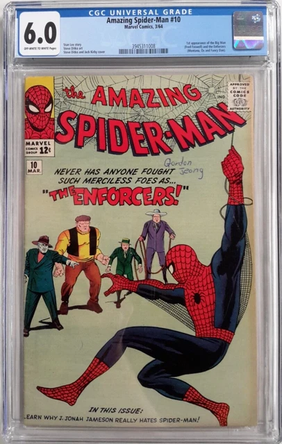 🕸Amazing Spider-Man #10 Cgc 6.0*1964 Marvel*1St App Of Big Man*Stan Lee*Ditko🕷
