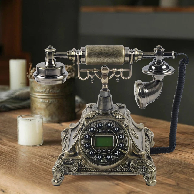 Teléfono antiguo escritorio teléfono fijo oficina teléfono nostalgia decoración de mesa