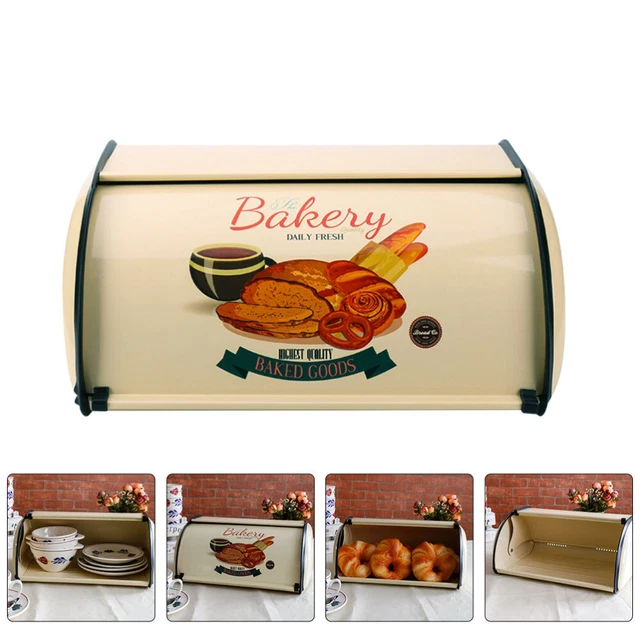 Portapane Acciaio Inox Scatola Del Pane Retrò Contenitori Per Snack Cibo