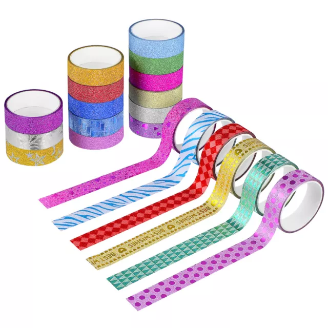 20 Rolls Washi Tape Set Glitter Decorative Craft Tape Decorative Tape