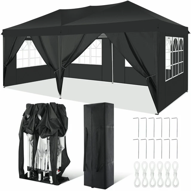 Pavillon 3x3/6 m Wasserdicht Faltpavillon Pop Up Partyzelt Gartenzelt UV Schutz