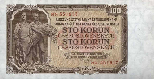 Tschechoslowakei / Czechoslovakia P.86b 100 Kronen 1953 (1)