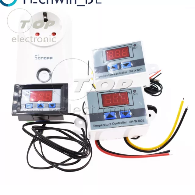 Controlador de temperatura LED digital 12V/24V/220V sonda interruptor de control termostato